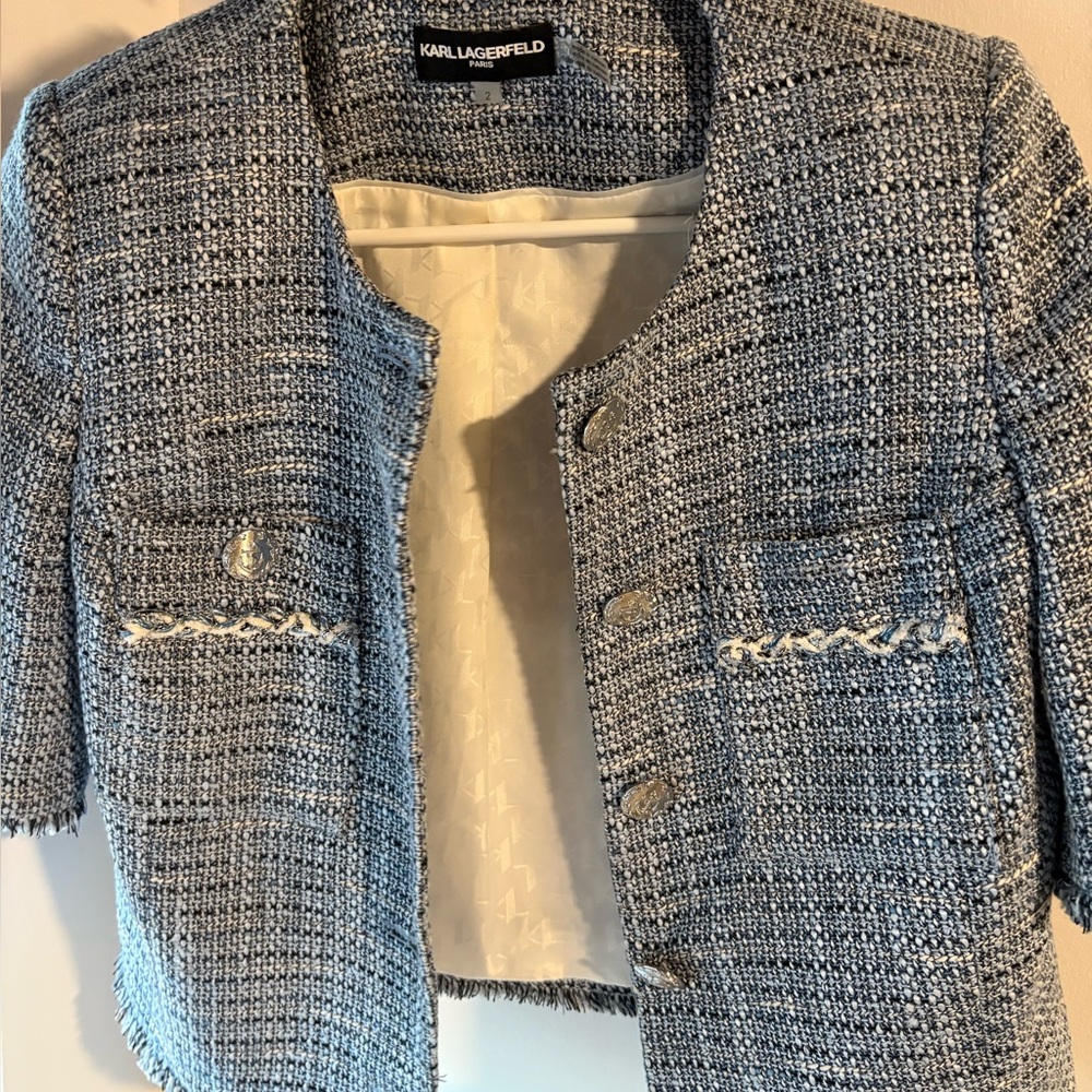 Karl Lagerfeld Monochrome Tweed Jacket